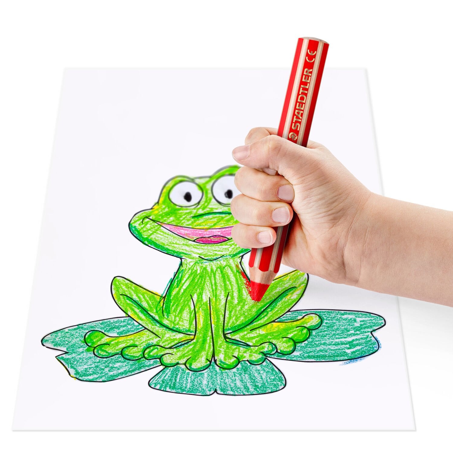 STAEDTLER Noris junior Aquarellfarbstifte – 18 Stk., 3 in 1, Ø 9,5 mm, Karton, mit Spitzer & Pinsel
