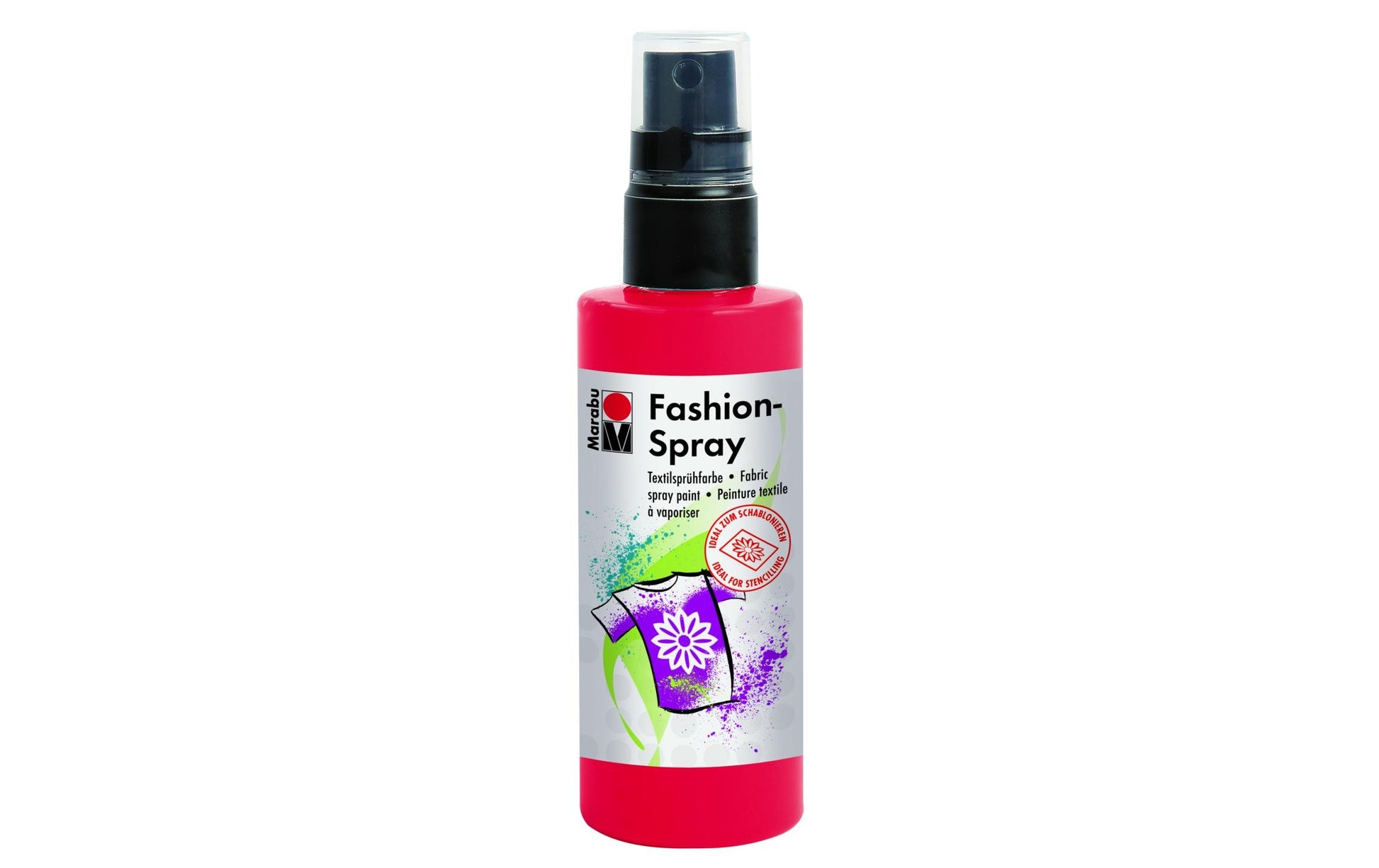 Marabu Textilfarbe – Rot, glänzend, wasserfest – 100 ml – für Textilien