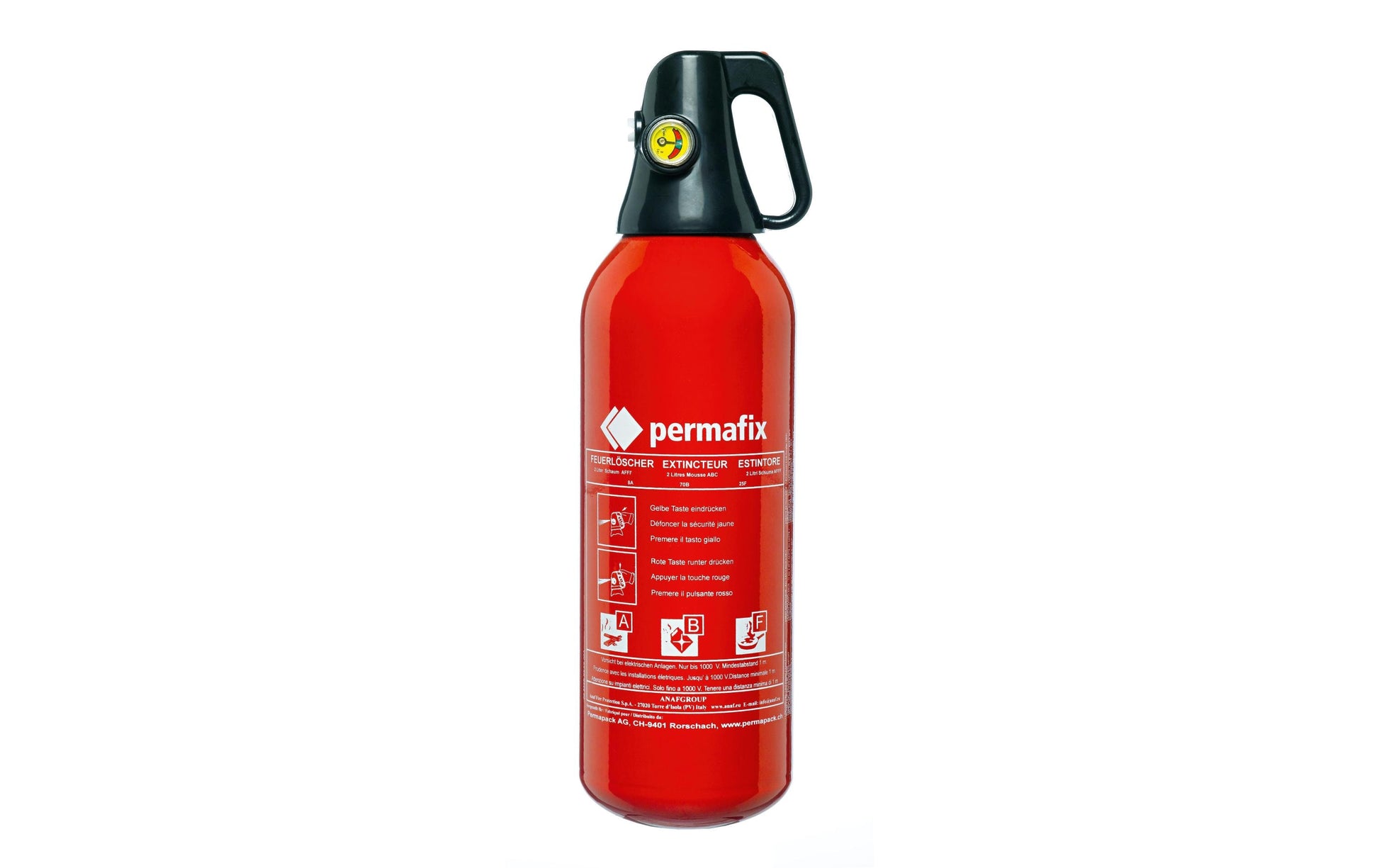 Permafix Feuerlöscher Schaum, 2 l, Brandklasse B