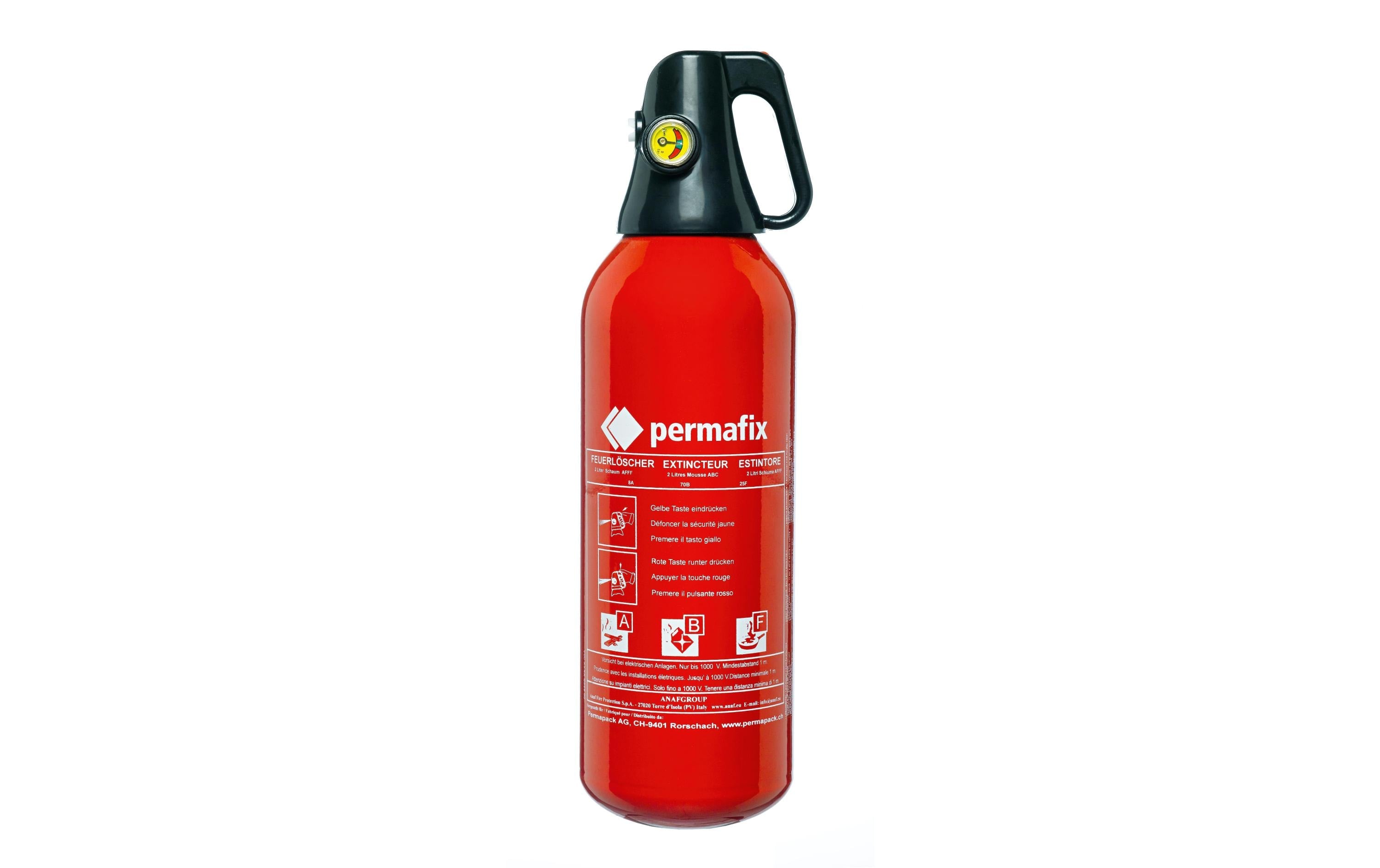 Permafix Feuerlöscher Schaum, 2 l, Brandklasse B