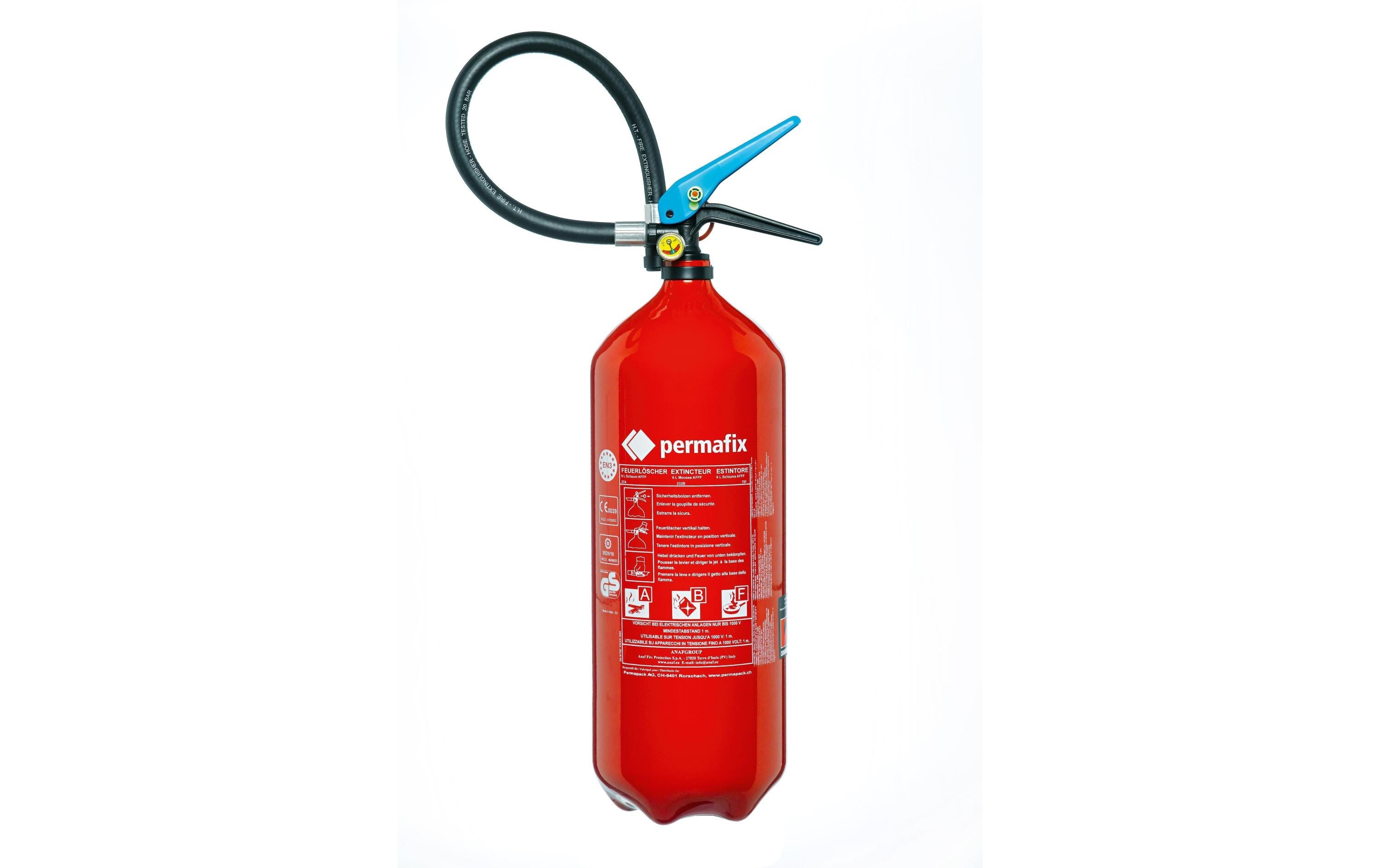 Permafix Schaum-Feuerlöscher, 6 l, Brandklasse B