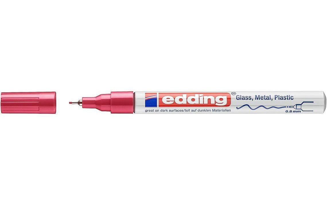 Edding 780 Paint Marker – Rundspitze 0,8 mm – Rot – für Glas, Metall und Kunststoff