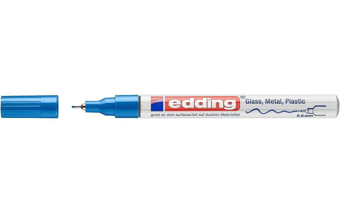 Edding 780 Paint Marker – Feine Rundspitze 0,8 mm – Blau – für Kunststoff, Glas und Metall