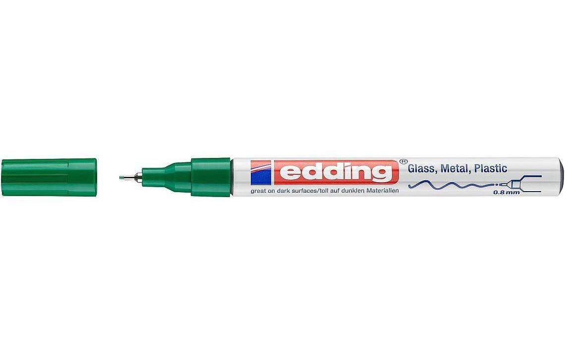 Edding 780 Paint Marker – Extra feine Rundspitze 0,8 mm – Grün, für Glas, Metall und Kunststoff