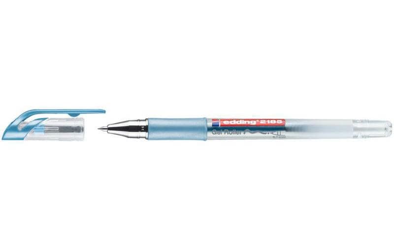 Edding 2185 Gelschreiber, Kappe – Blau, Spitze 0,7 mm, schnelltrocknend, metallic