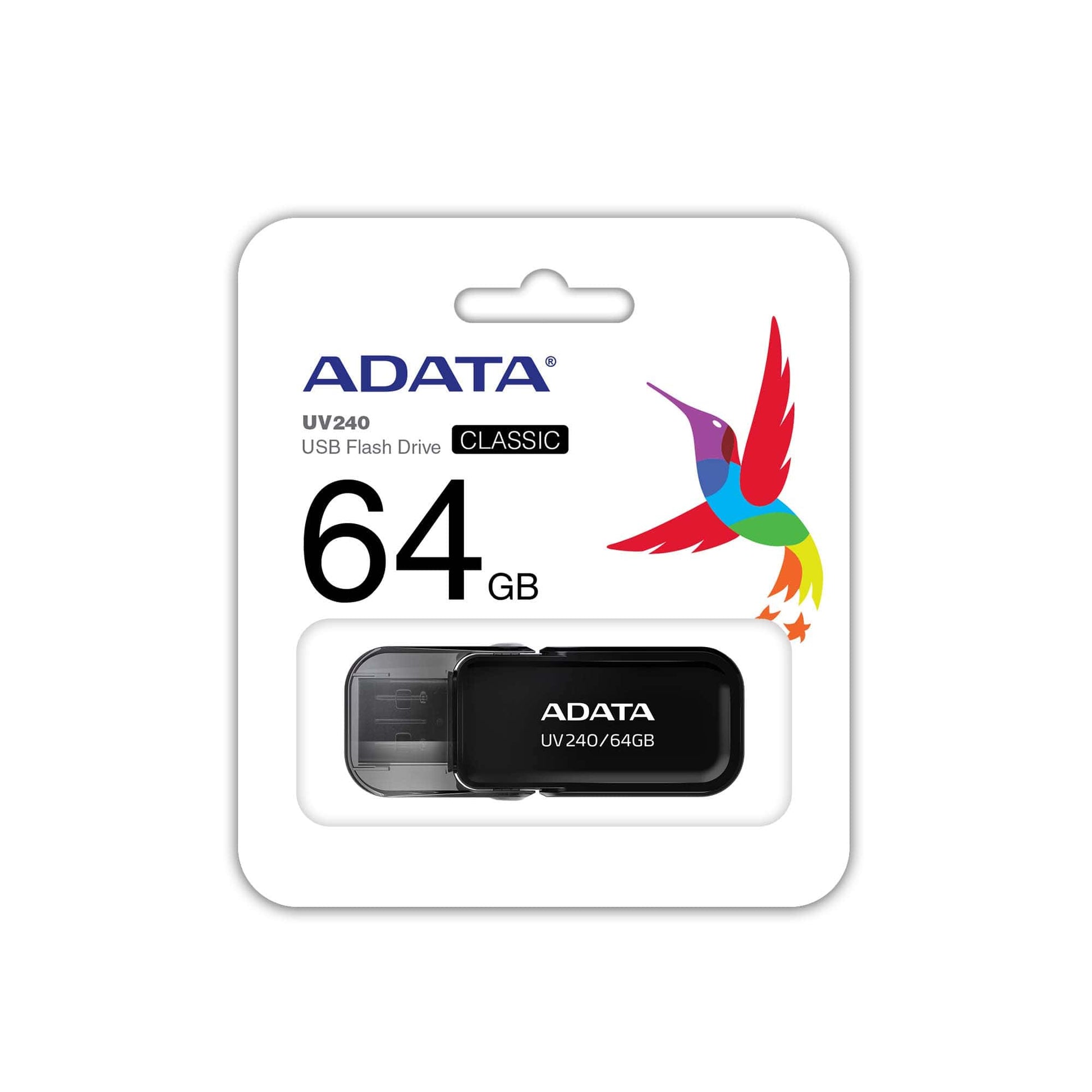 ADATA UV240 – 64 GB USB 2.0 Flash-Laufwerk, USB-A, Schwarz