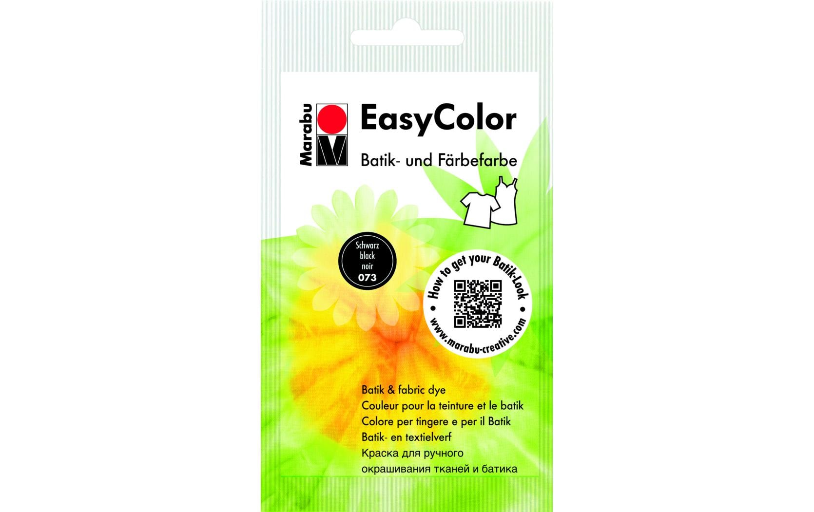 Marabu FashionColor Textilfarbe – Schwarz 073, lichtecht – 25 g – für Textilien