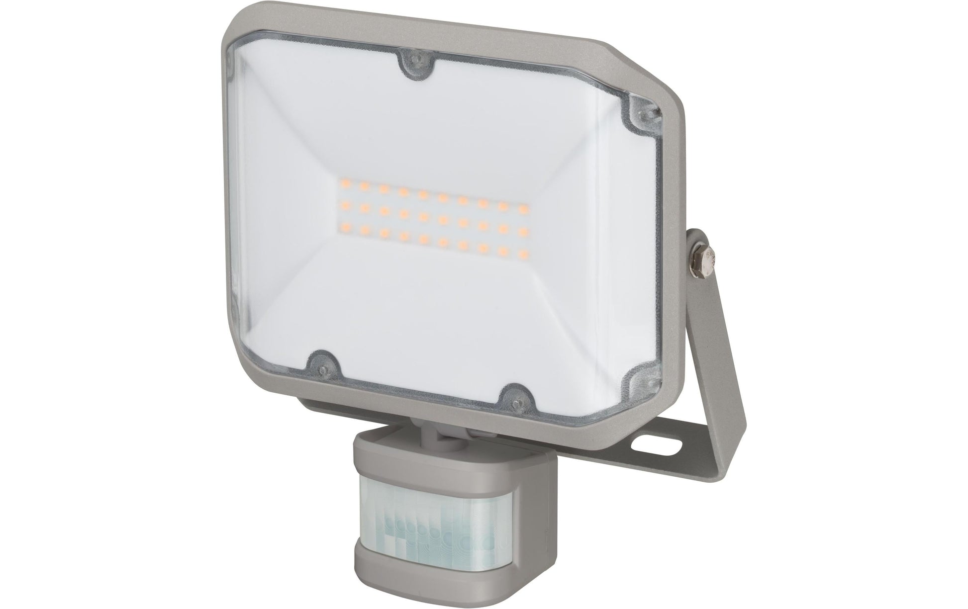 Brennenstuhl Aussenwandleuchte – 20 W – Warmweiss, 3000 K – IP44 – Netzbetrieb – mit Bewegungsmelder – Grau
