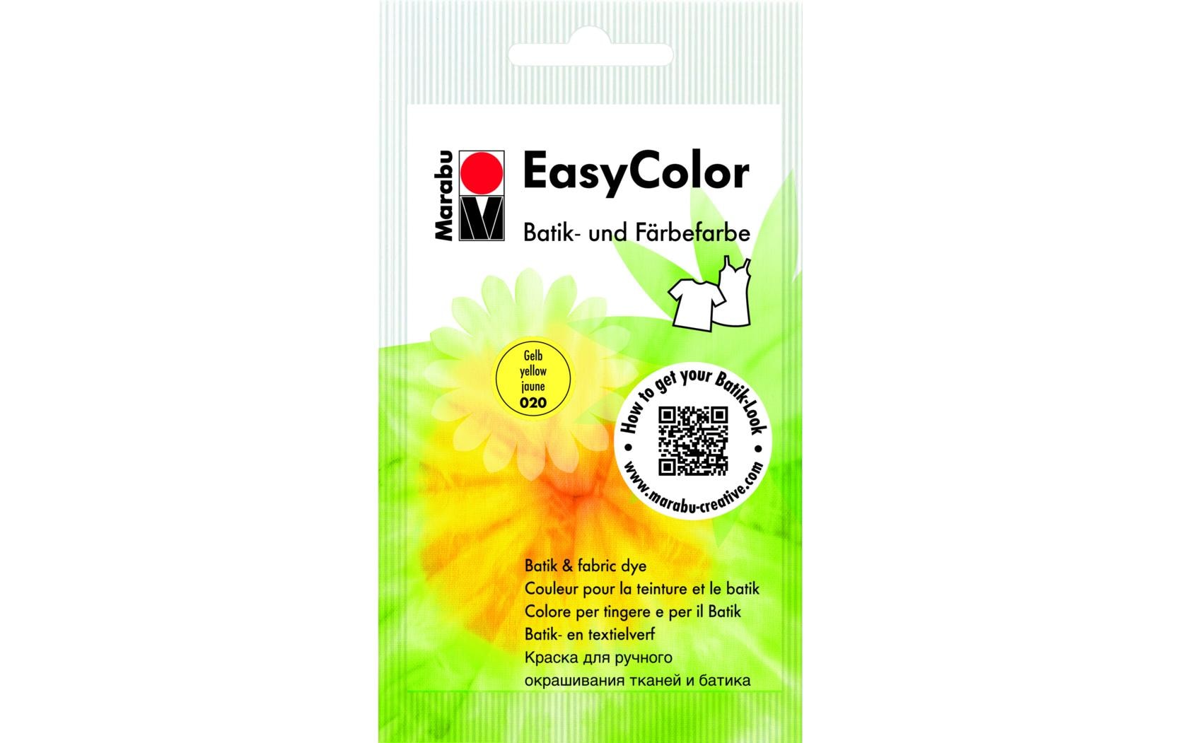 Marabu Textilfarbe – Gelb 020, lichtecht – 25 g – für Textilien
