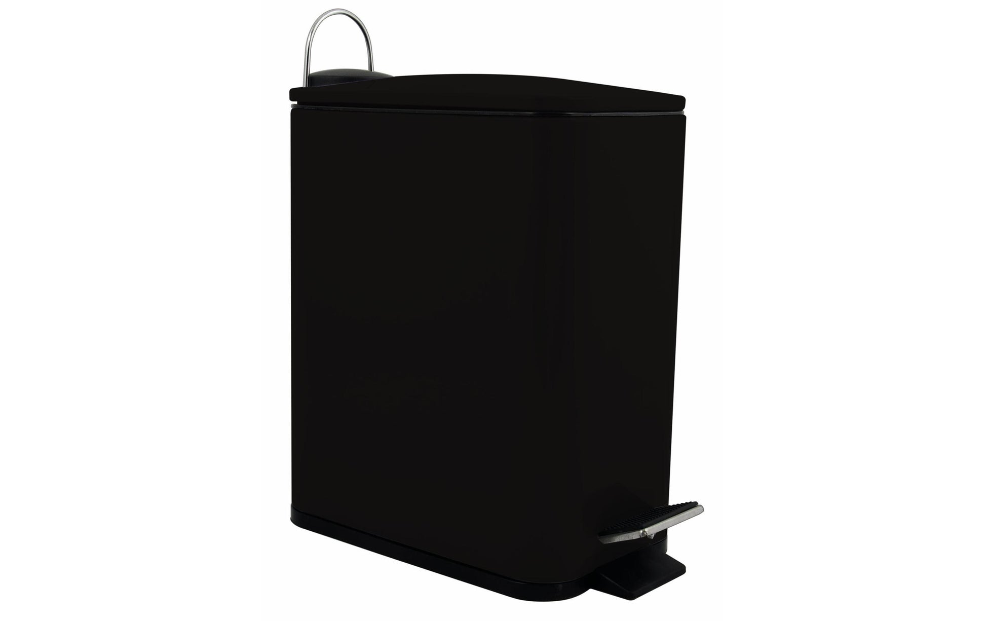 Spirella Treteimer Erik – 5 l – Edelstahl, rechteckig – schwarz – Soft-Close