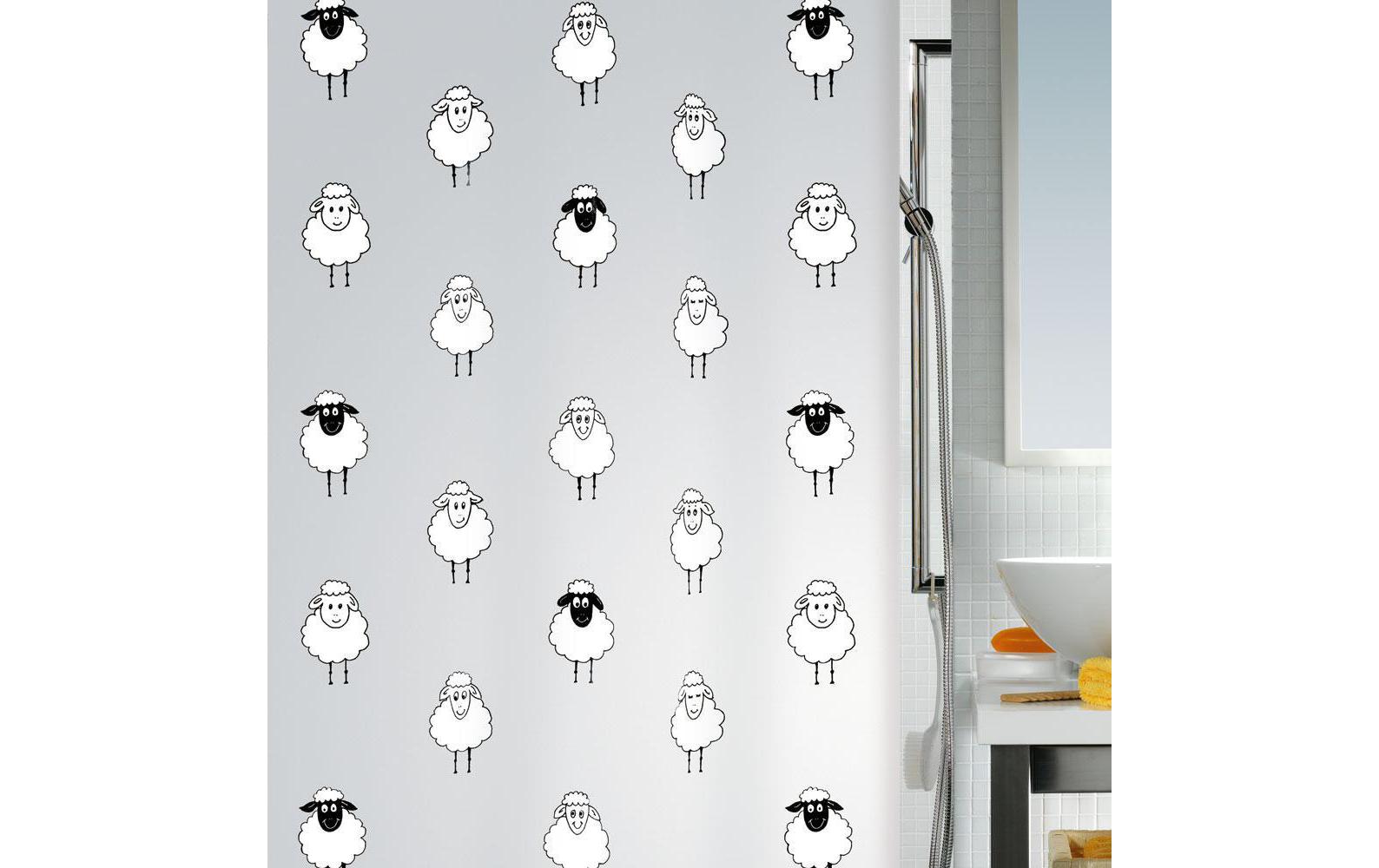 Spirella Duschvorhang Lana – 180×200 cm, Polyethylen-Vinylacetat (PEVA), Schwarz