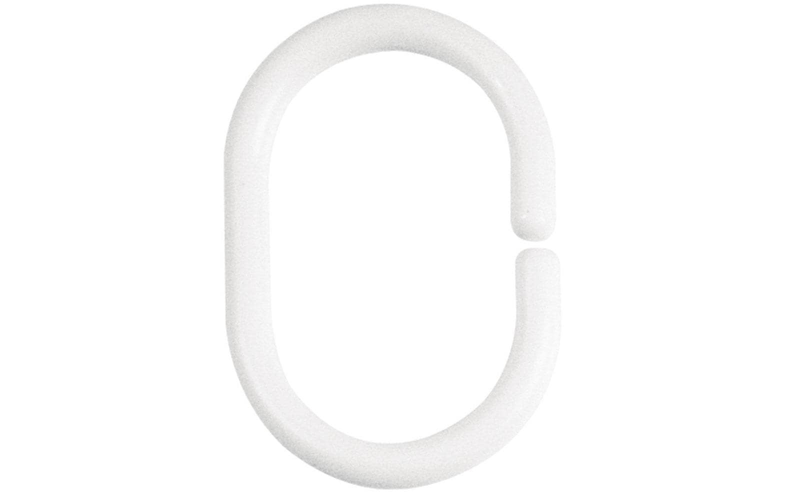 Spirella Duschvorhangringe – 4×5,8 cm, Kunststoff (Polypropylen), Weiss