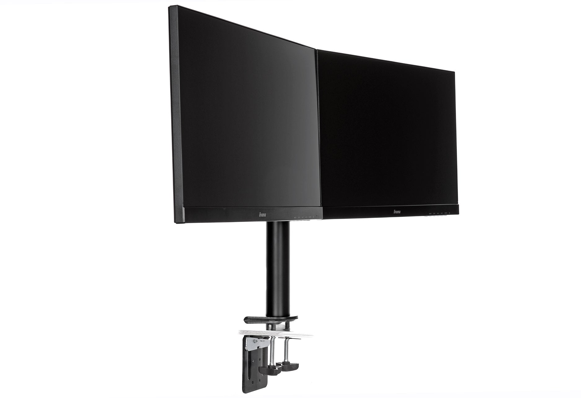 iiyama Monitorarm, Dual, Tischklemme, bis 30", VESA 100 × 100 mm, 10 kg