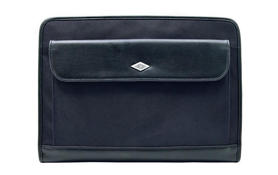 Wedo Elegance Konferenzmappe, für A4, 4 Ringe (herausnehmbar) – Kunstleder/Nylon – Schwarz