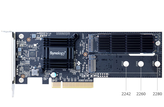 Synology M2D18 – PCIe M.2 SSD-Adapter – 2×M.2, PCIe 2.0 x8, NVMe, Schwarz