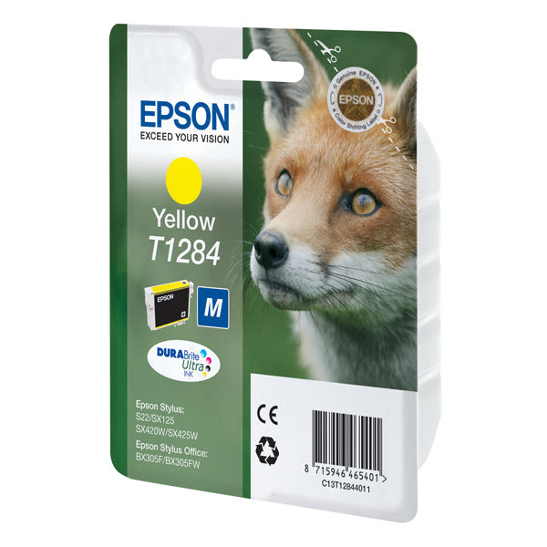 Epson T1284 Gelbe Tintenpatrone (Original) – 3,5 ml – für Epson Stylus BX305F/BX305FW, S22, SX125 …