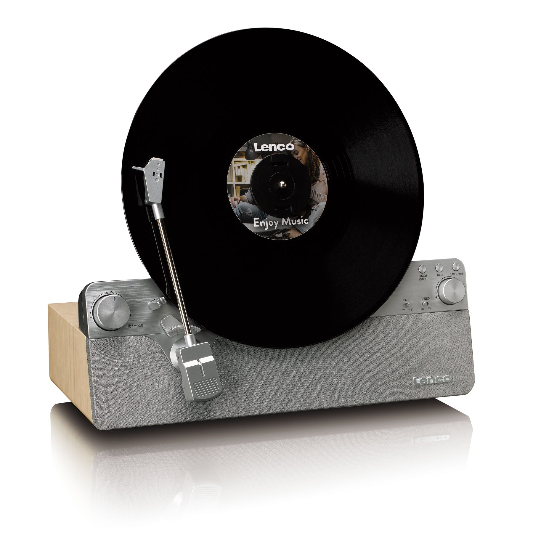 Lenco LSA-071SI – Plattenspieler (Riemenantrieb, vollautomatisch), Bluetooth 5.3, 33⅓/45 U/min – Grau