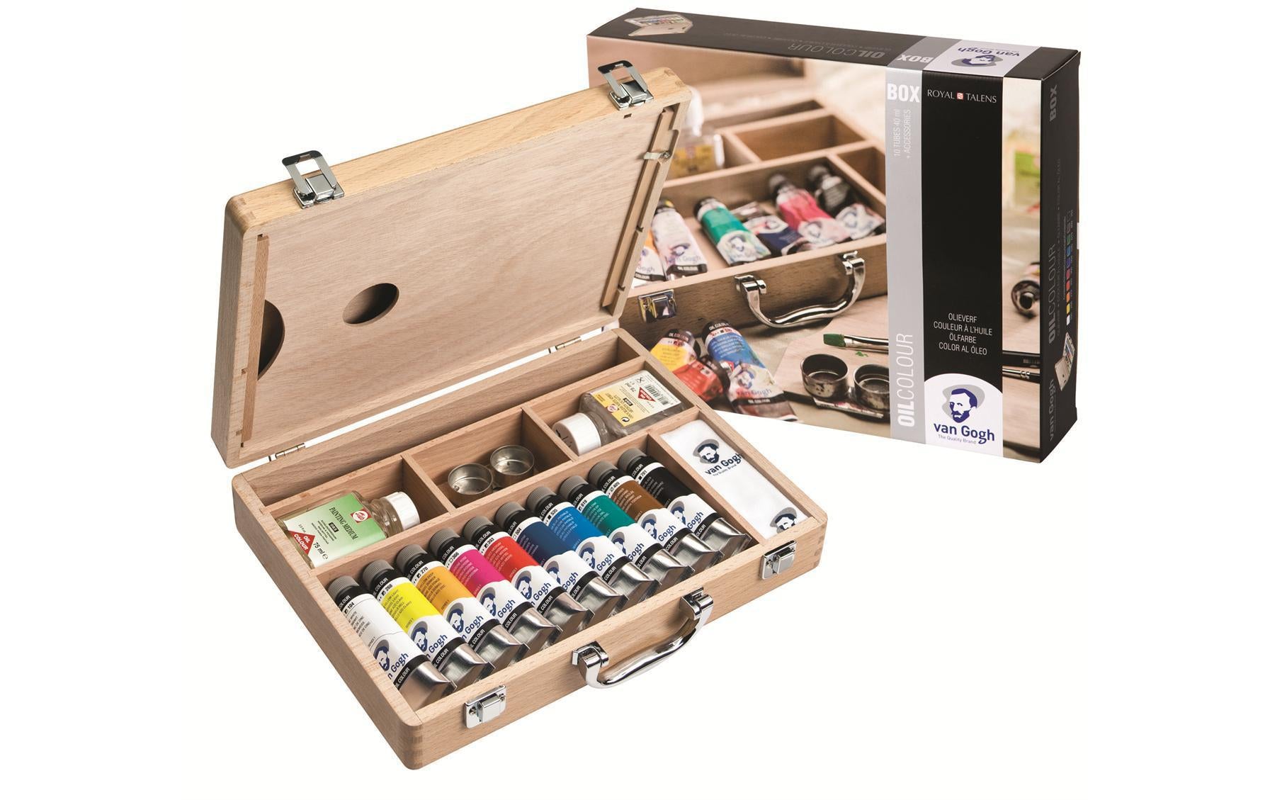 Van Gogh Ölset Malkasten – 12 Farben, 12 × 40 ml, mit Pinsel