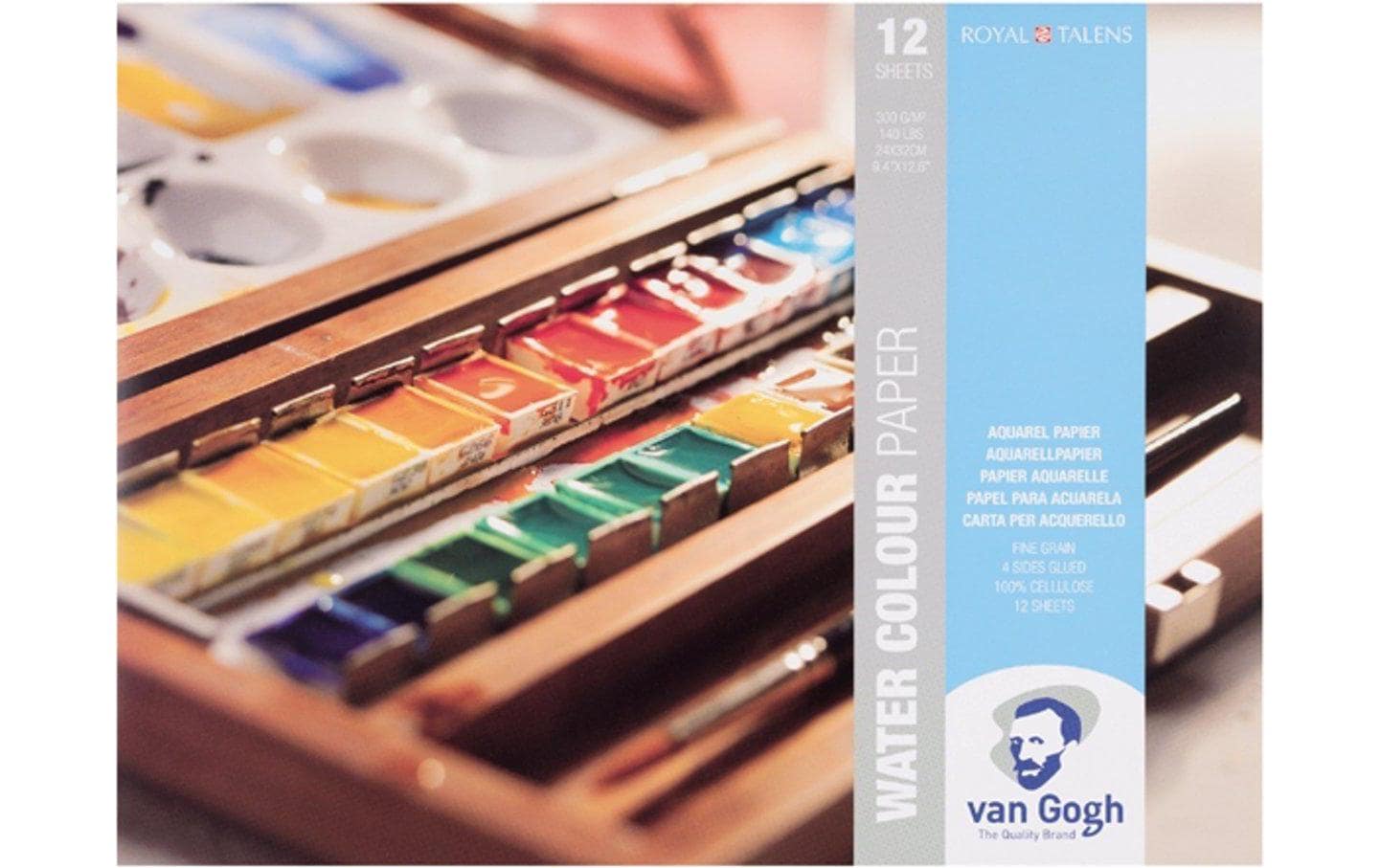 Van Gogh Aquarellblock, für Aquarell, Papier, 24 × 32 cm, Weiss