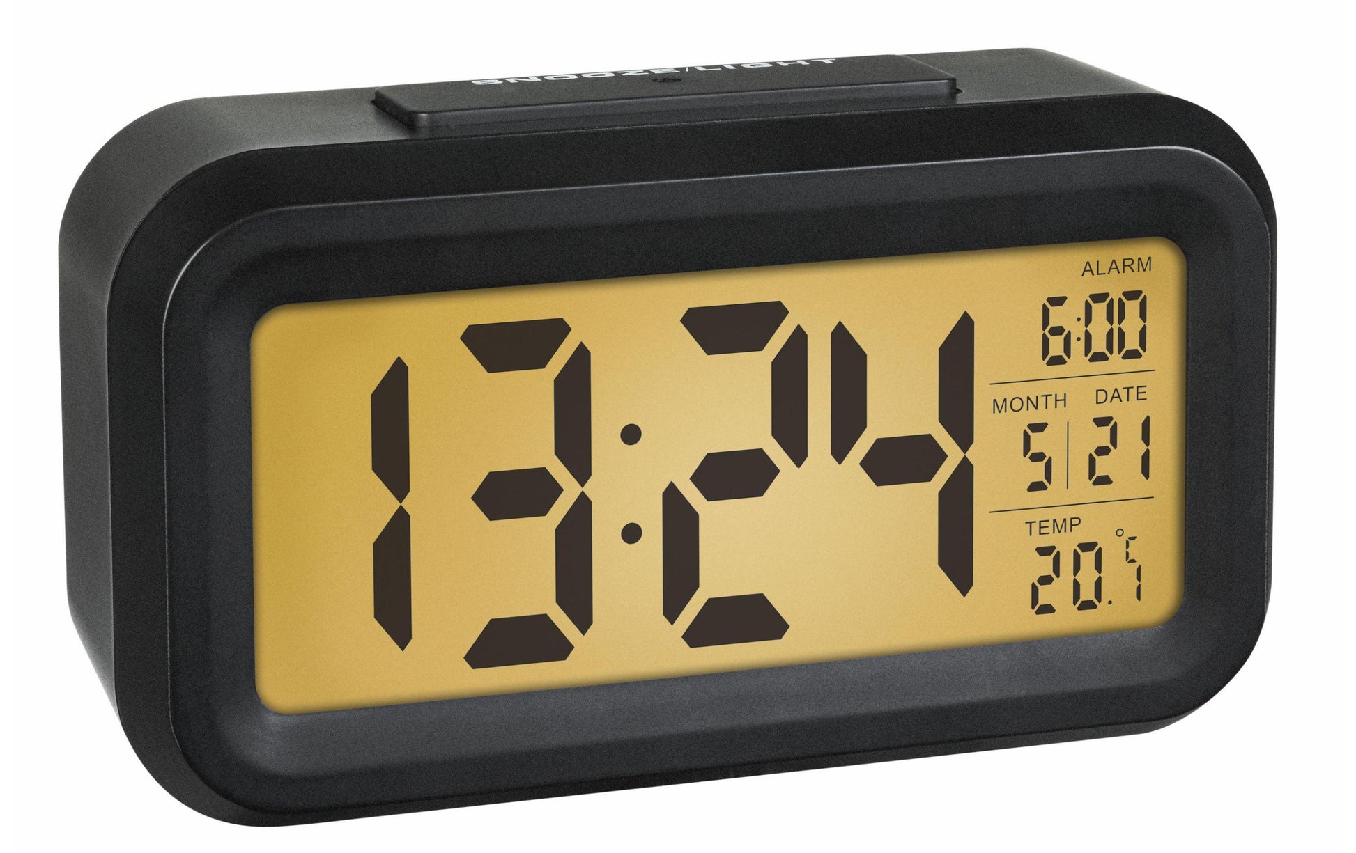 TFA-Dostmann TFA Dostmann LUMIO – Digitalwecker, Schlummerfunktion, Thermometer, 13,8 × 7,9 × 4,8 cm, Schwarz