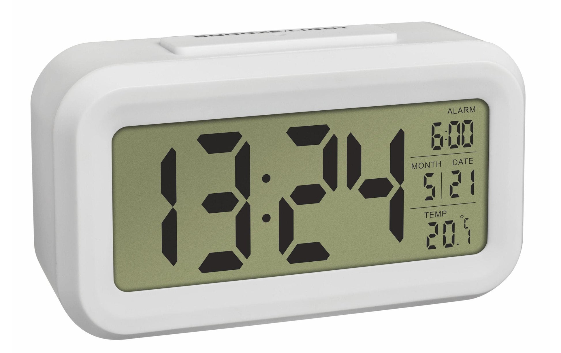 TFA-Dostmann LUMIO Digitalwecker – Thermometer, 13,8 × 7,9 × 4,8 cm, weiss