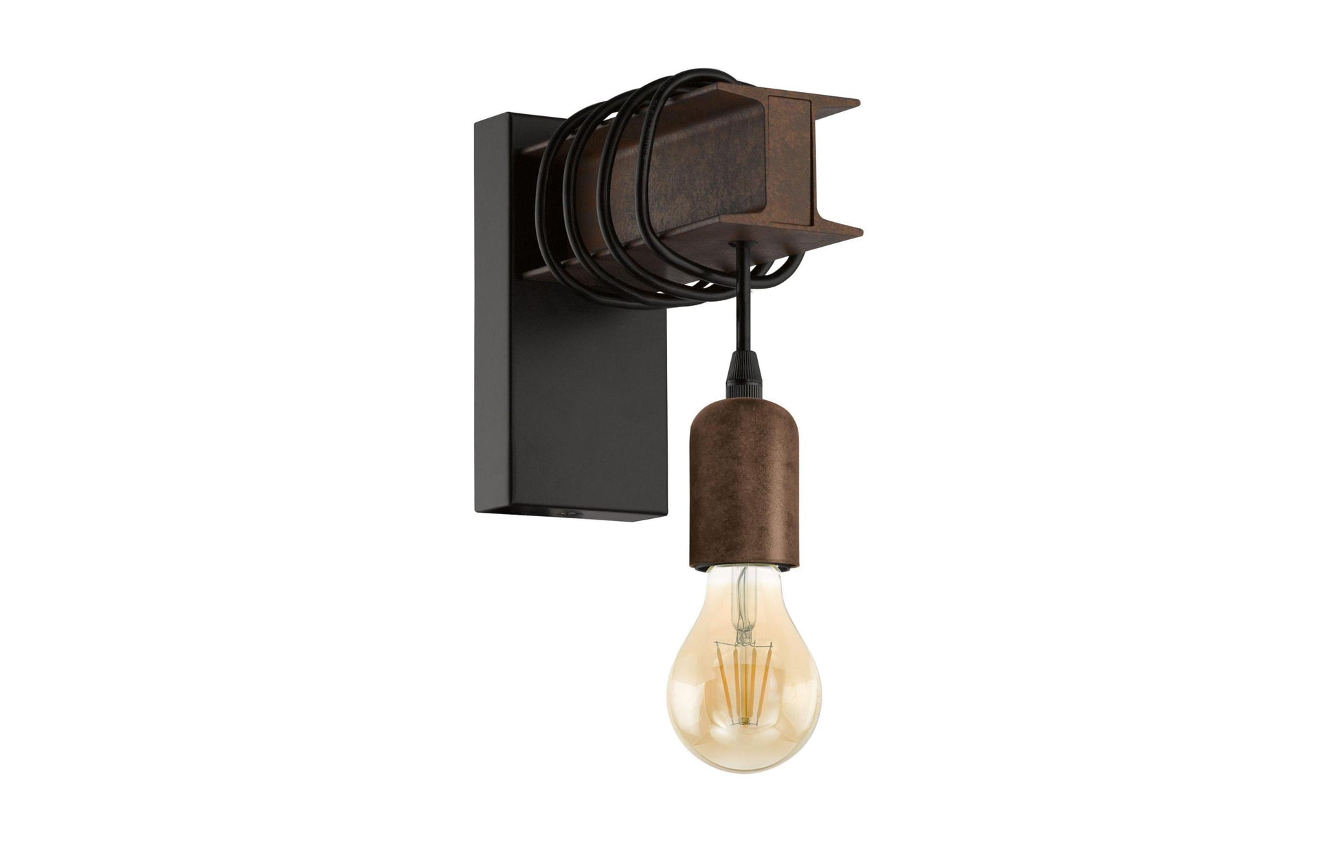 EGLO Wandleuchte Townshend 4 – 8 × 18,5 × 19 cm, 10 W, dimmbar, schwarz, exkl. Leuchtmittel