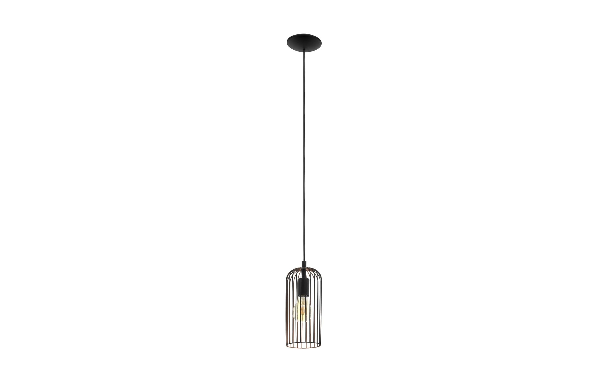 EGLO Deckenleuchte ROCCAMENA 1 – Ø 13 × 110 cm, 60 W, dimmbar, schwarz/kupfer, exkl. Leuchtmittel