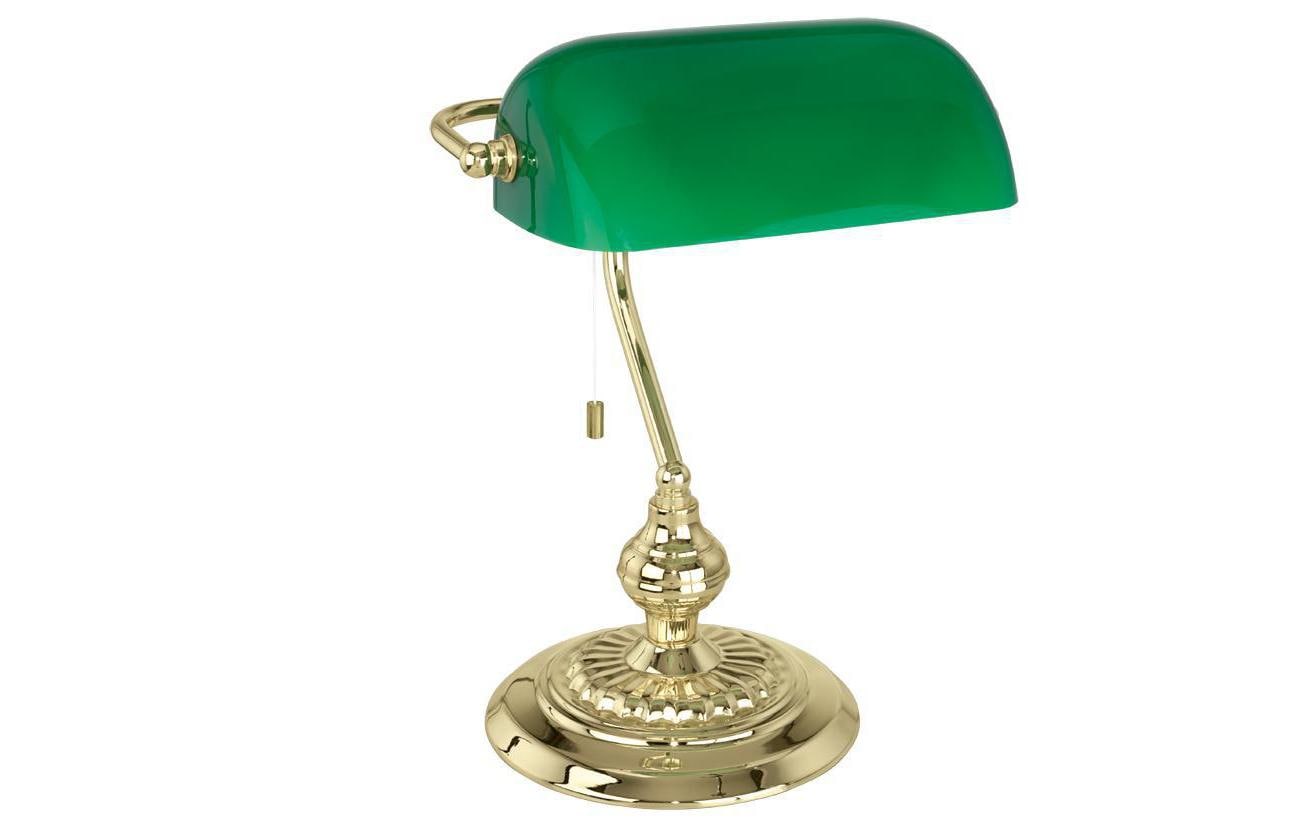 EGLO Tischleuchte BANKER 1 – E27, 60 W, IP20, 39 cm – Messing