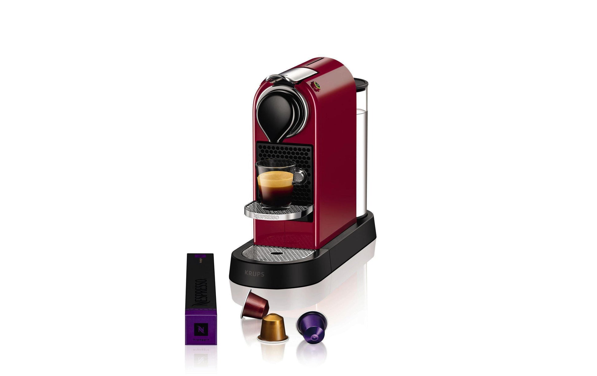 Krups Citiz XN7415 Kapselmaschine – für Nespresso-Kapseln, 19 bar, 1 l, 1 Tasse, Rot