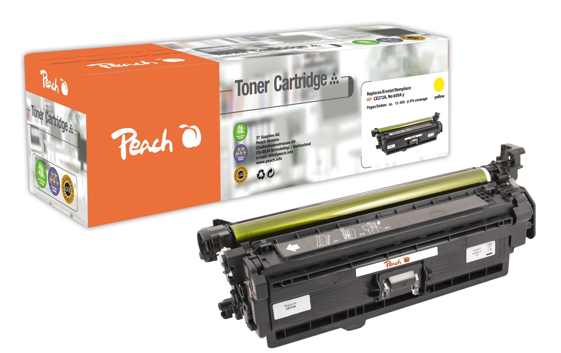 Peach 650A (CE272A) Gelber Toner – Kompatibel – 15'000 Seiten