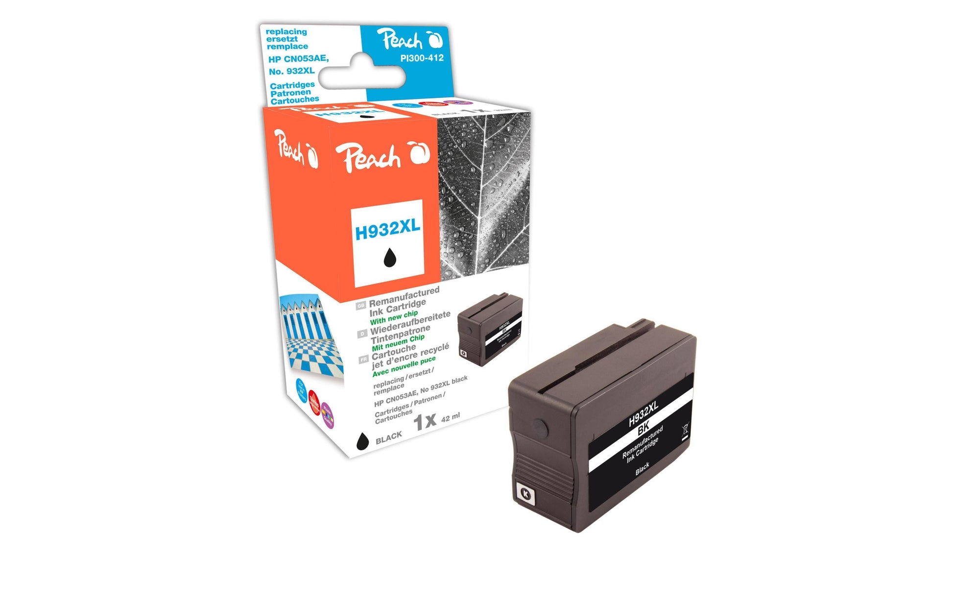 Peach 932XL Schwarz Tintenpatrone (Kompatibel) – 1'510 Seiten – für HP OfficeJet 6100/6600/6700 …