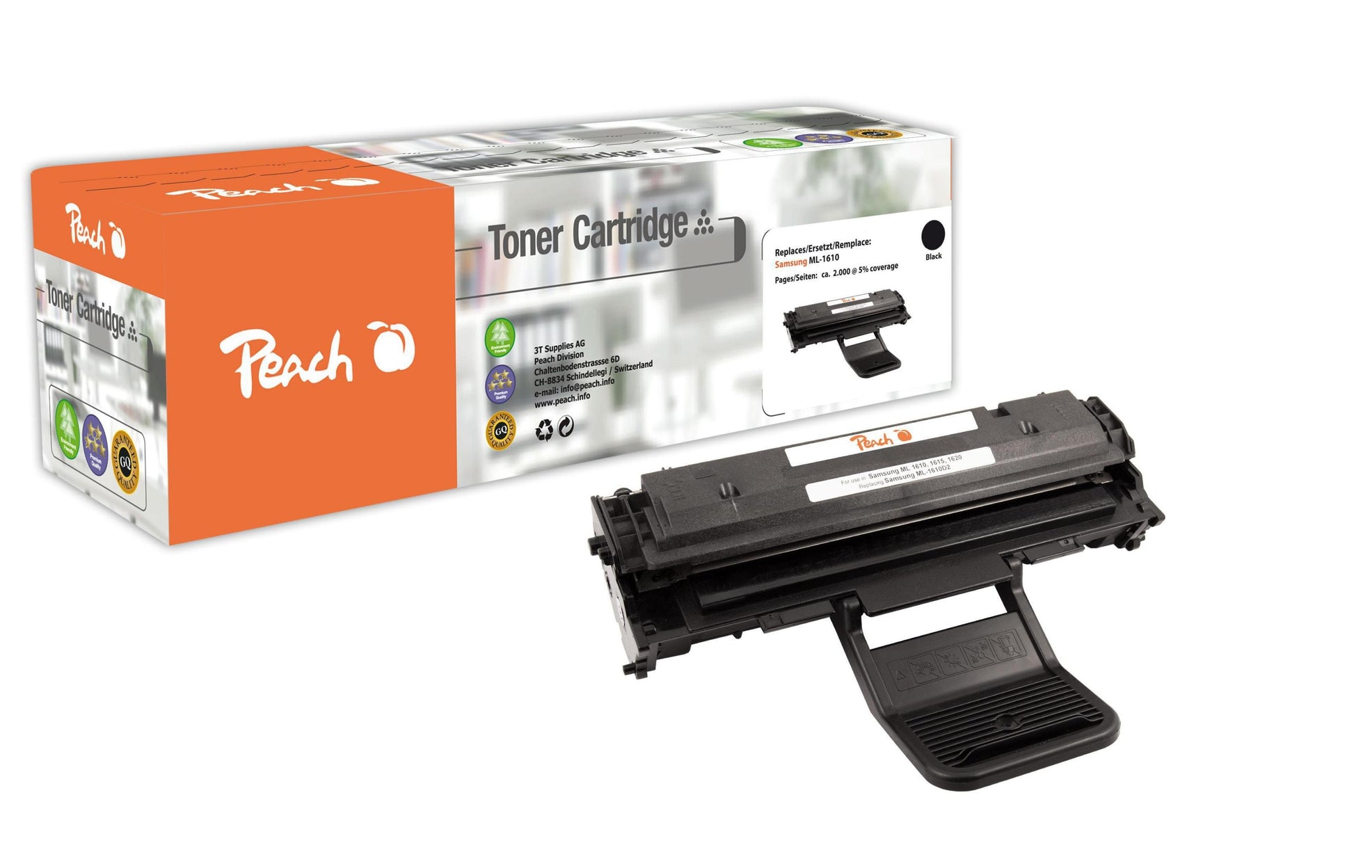 Peach Toner – schwarz, 3200 Seiten – für Samsung ML-1610/ML-1610 R/ML-1615 usw.