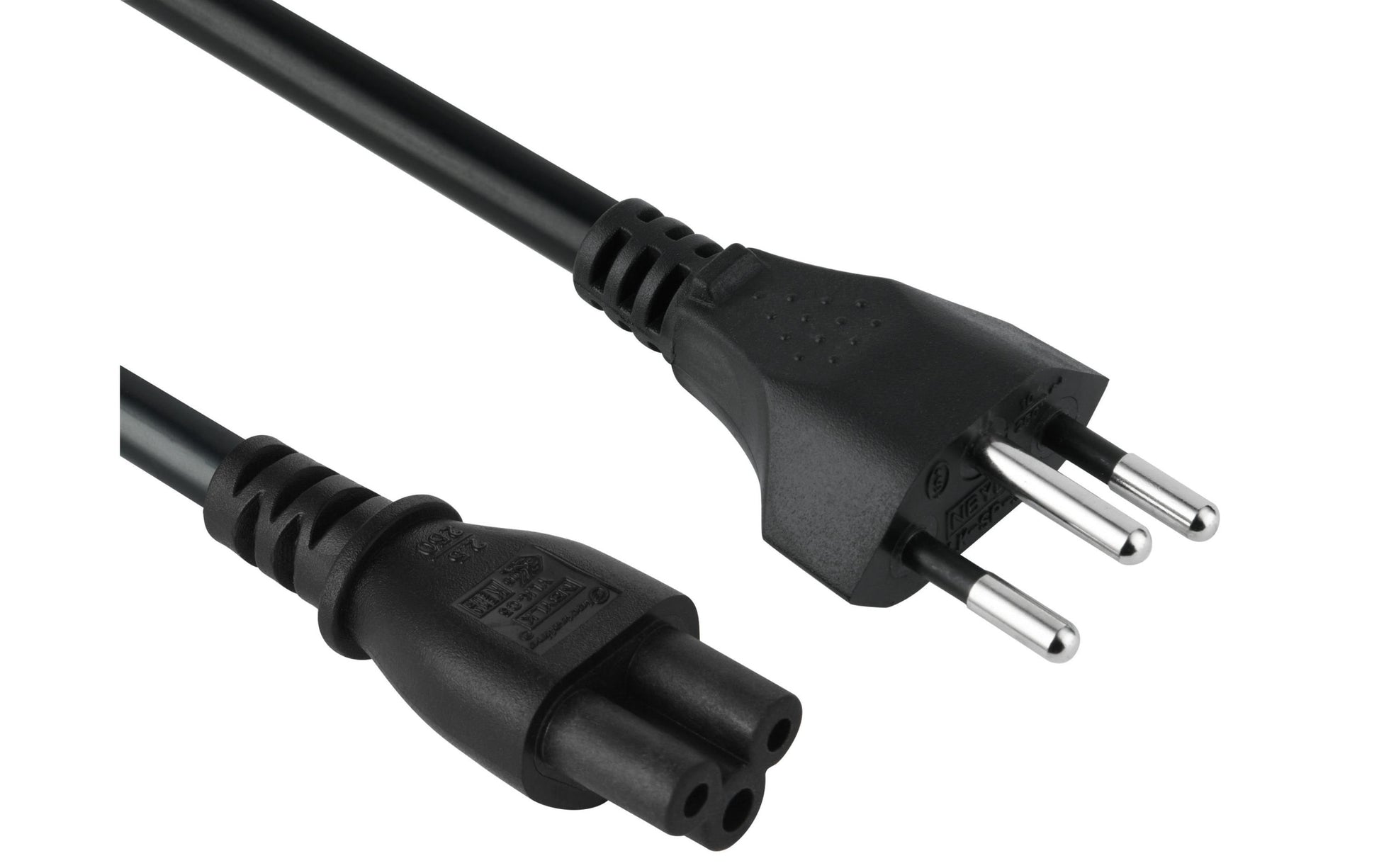 Diggelmann Netzkabel – T12/C5, 0,5 m, 3-polig schwarz