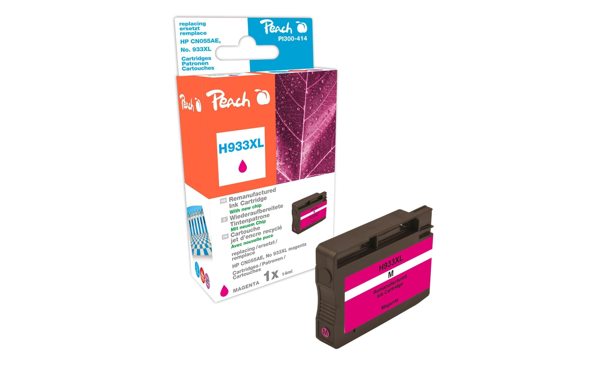 Peach 933XL Magenta Tintenpatrone (Kompatibel) – 1'045 Seiten – für HP OfficeJet 6100/6600/6700…