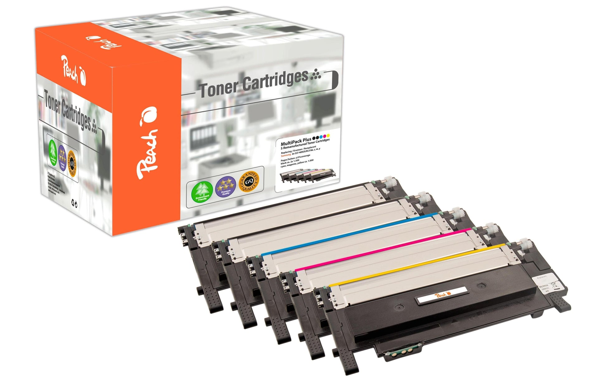 Peach Toner-Multipack CLT-4092 – BK/C/M/Y, 1000 Seiten – für Samsung CLP-310/CLP-315/CLX-3170 u. a.