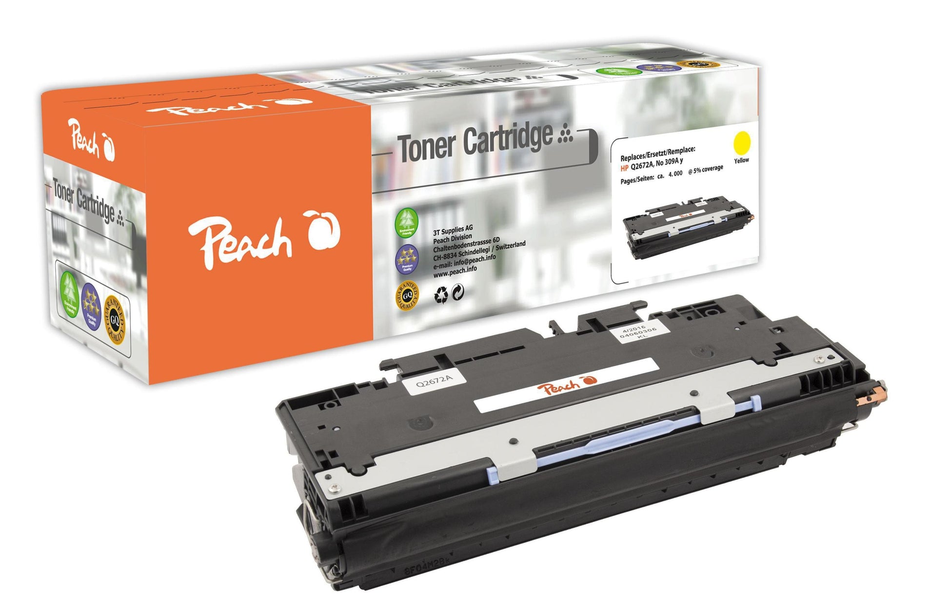 Peach Toner Q2672A – gelb, 4000 Seiten – für HP Color LaserJet 3500/3500 N/3500 Serie und andere