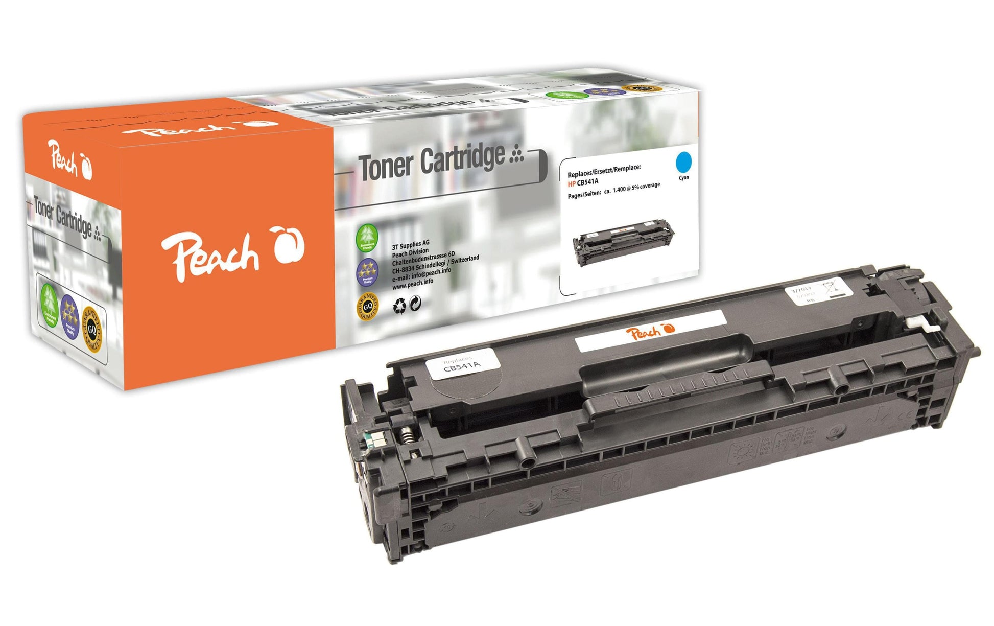 Peach PT102 (125A) Cyan Toner – kompatibel – 1'400 Seiten – für HP Color LaserJet CP1210/CP1213/CP1214 und andere