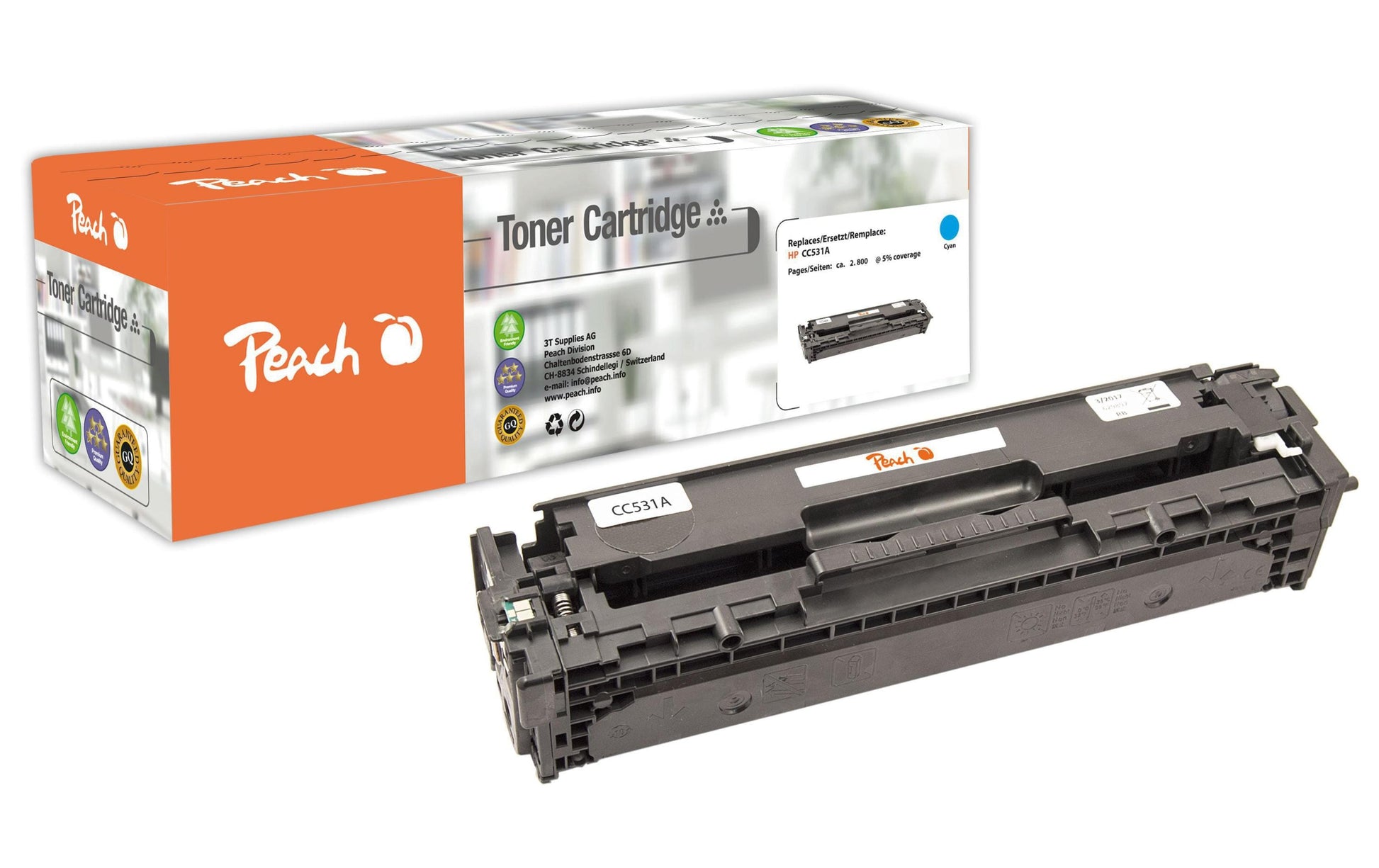 Peach Toner – cyan, 2800 Seiten – für HP Color LaserJet CP 2125/CM 2300 Serie/CM 2320 CB MFP und andere