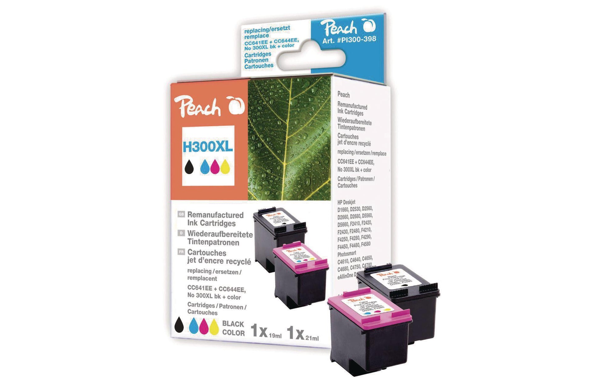 Peach 300XL Tintenpatronen-Multipack, 2er-Set (Kompatibel) – für HP DeskJet D1660/D2660 …