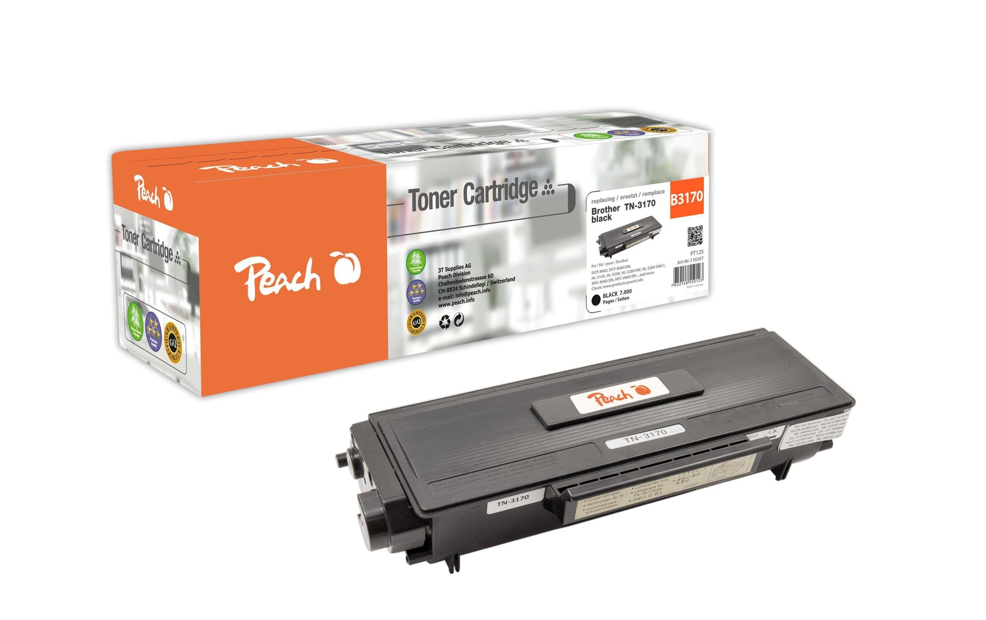 Peach Toner TN-3130/TN-3170 – schwarz, 7000 Seiten – für Brother HL-5240/HL-5250 DN/HL-5270 DN und andere