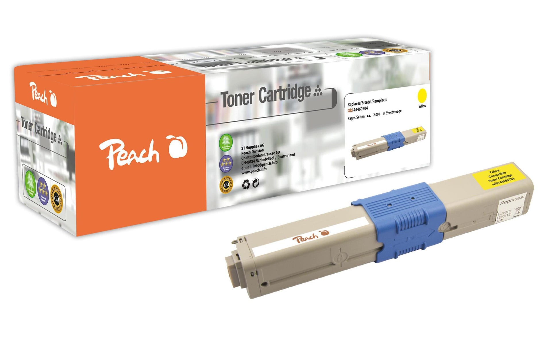 Peach 44469704 Gelb Toner – Kompatibel – 2'000 Seiten – für OKI C310/C330/C331 und andere
