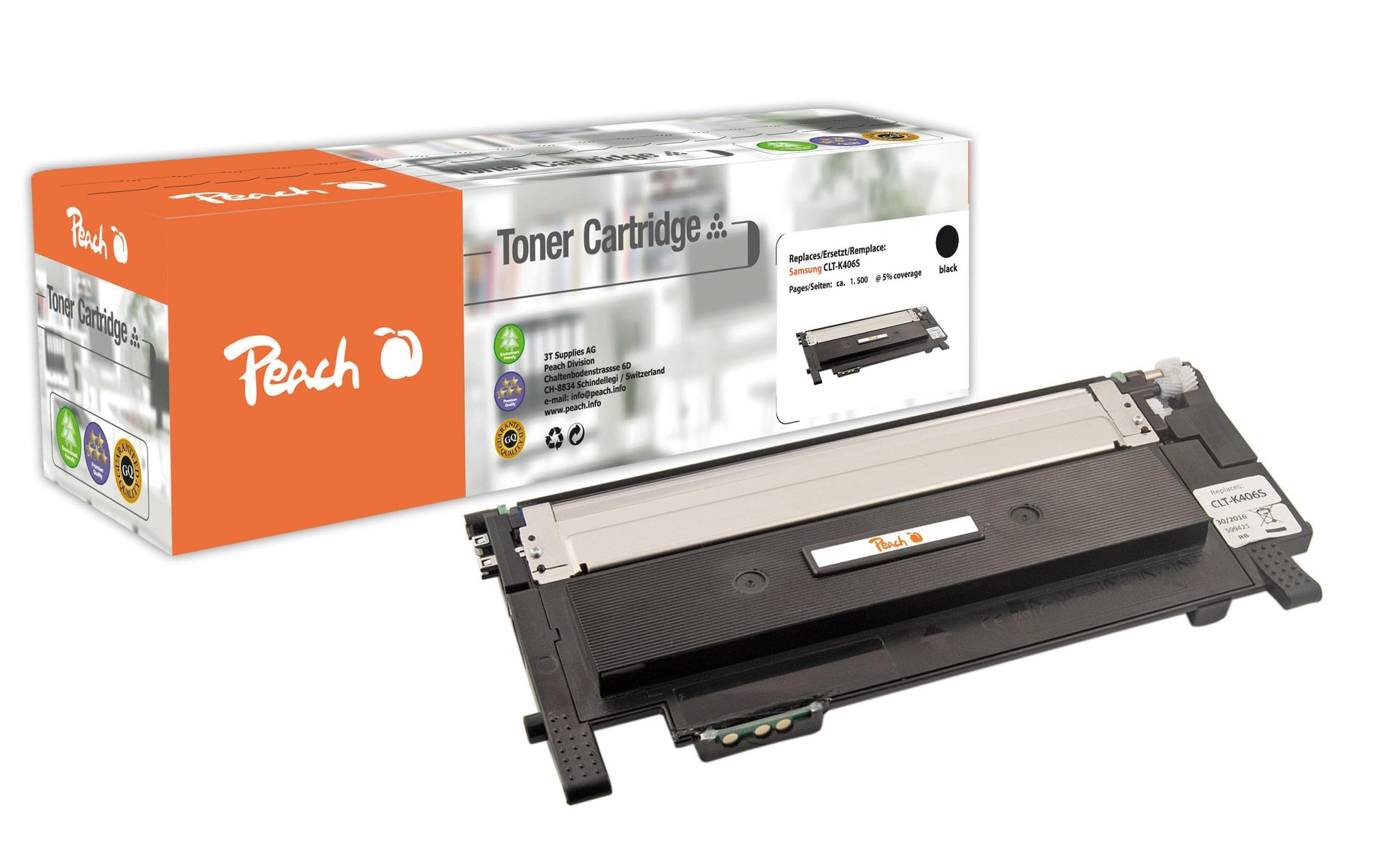 Peach CLT-K406S Schwarz Toner – Kompatibel – 1'500 Seiten – für Samsung CLP-360/CLP-360 N/CLP-360 ND und andere