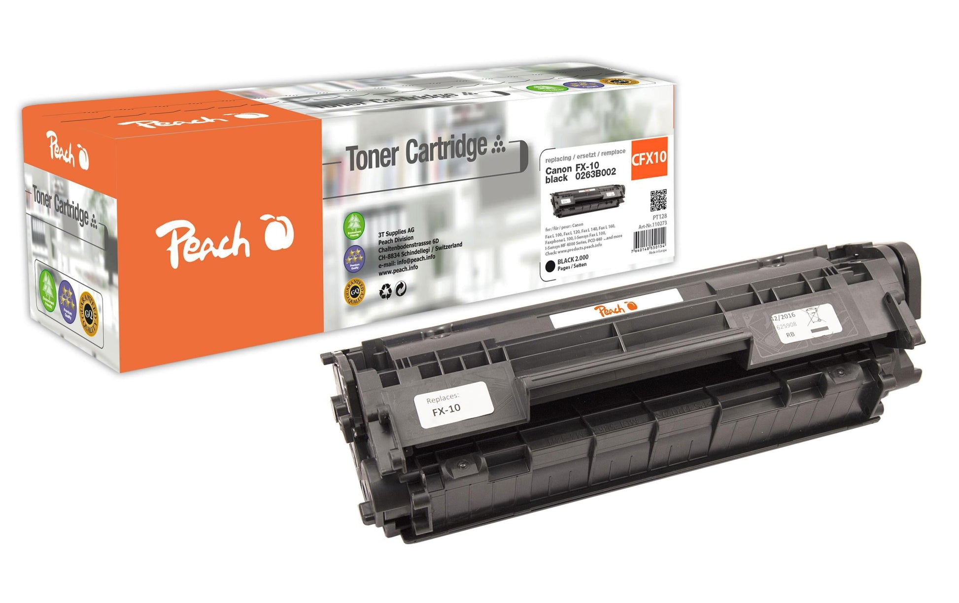 Peach Toner für Canon Fax L-100, Schwarz