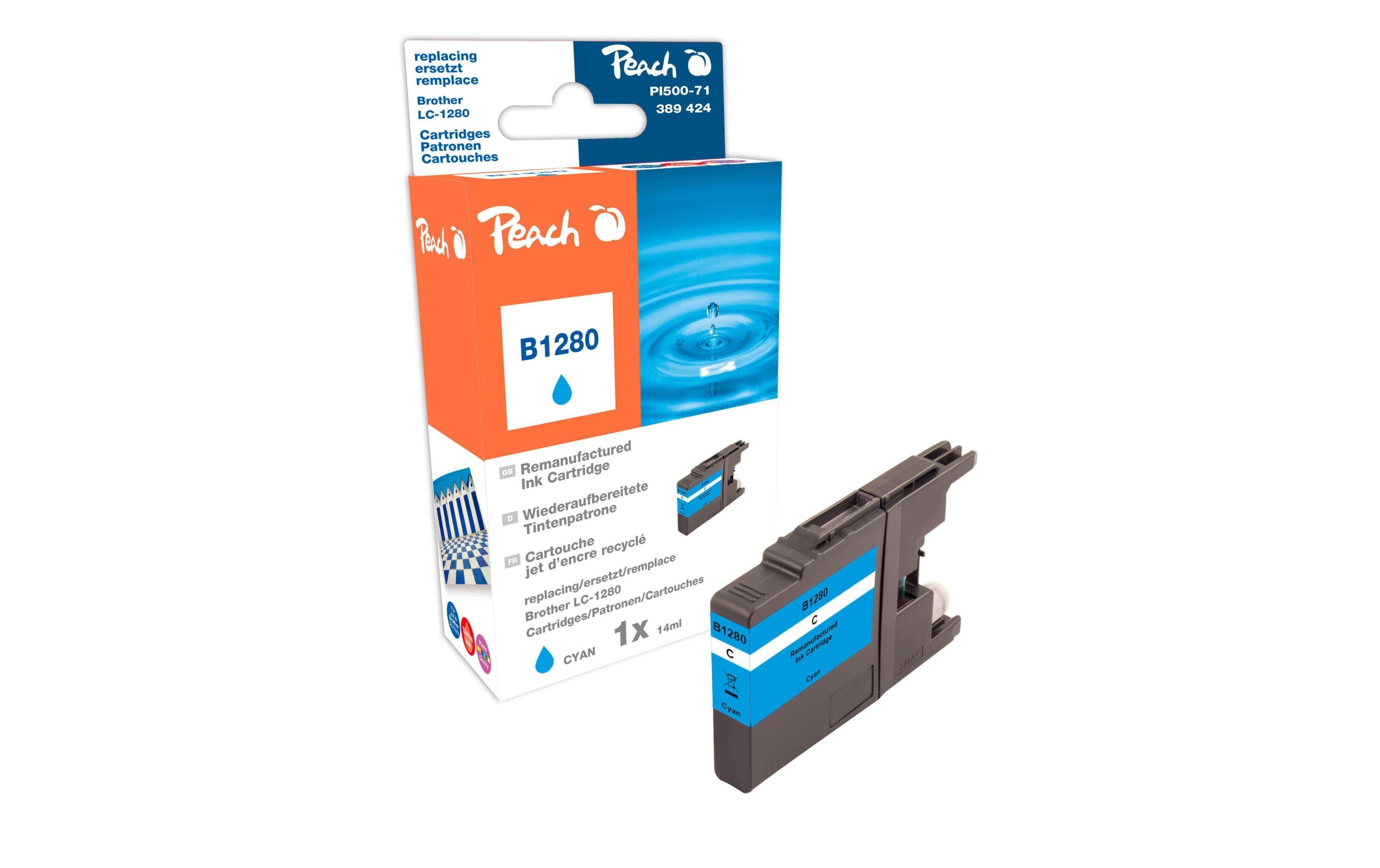 Peach Druckerpatrone – Brother LC-1280C, Cyan, 14 ml