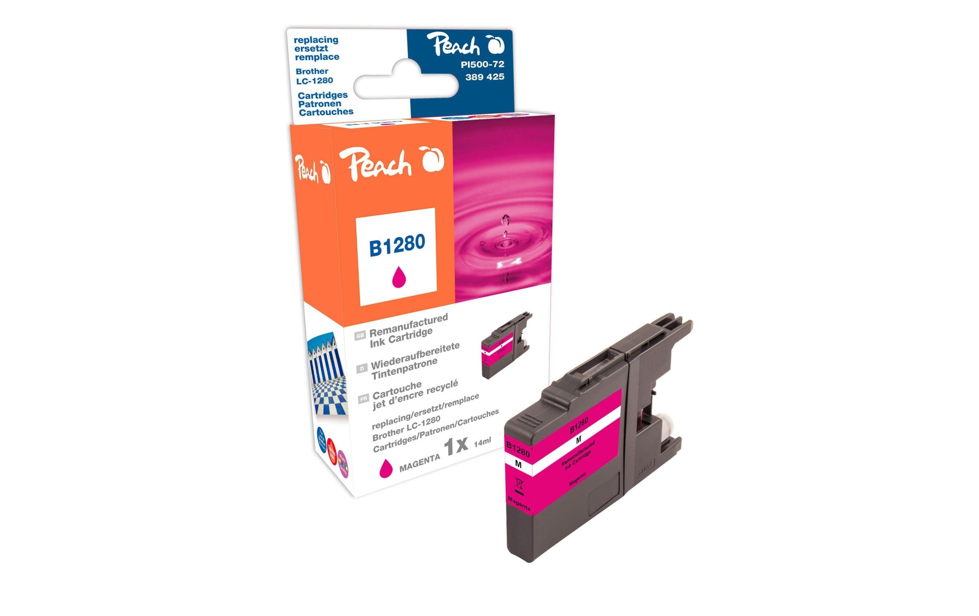 Peach LC-1280m Magenta Tintenpatrone (Kompatibel) – 1'895 Seiten – für Brother MFC-J 5910/6510/6710 …