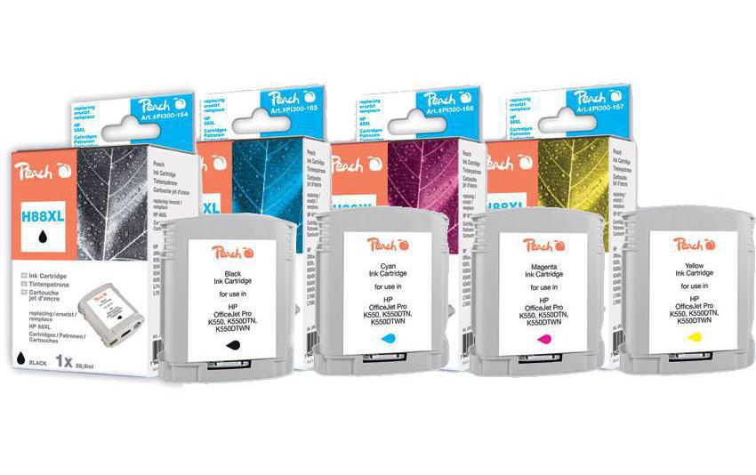 Peach Tintenpatronen-Multipack 88XL, XL, 3×25 ml, kompatibel – für HP Officejet Pro K5400, K550, L7590 und andere