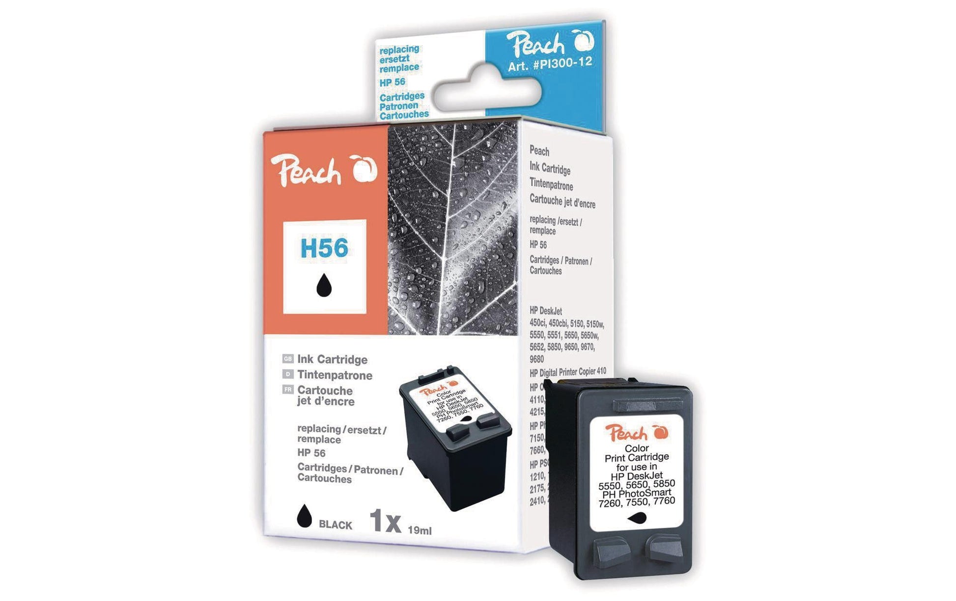 Peach Tintenpatrone 56 (C6656AE), schwarz, 23 ml, kompatibel – für HP DeskJet 9680, OfficeJet 5615, PSC 1110