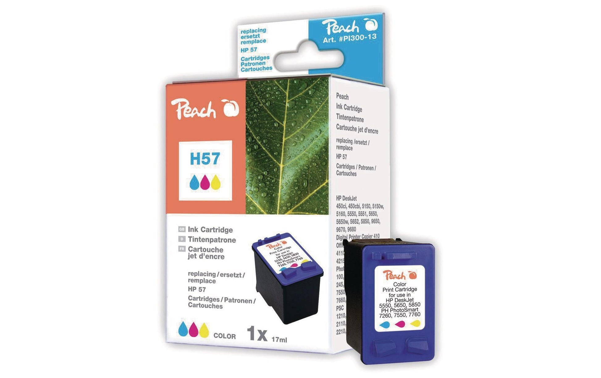 Peach 57 Dreifarbig Tintenpatrone (Kompatibel) – 525 Seiten – für HP DeskJet 9650/9670/9680