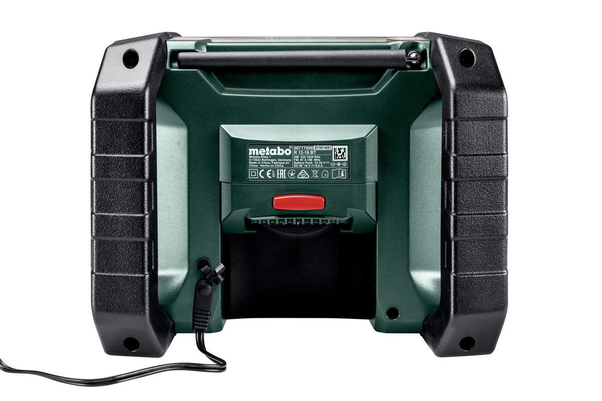 Metabo R12-18DABBT – Baustellenradio – UKW, Bluetooth, IP54, Akkubetrieb – Grün