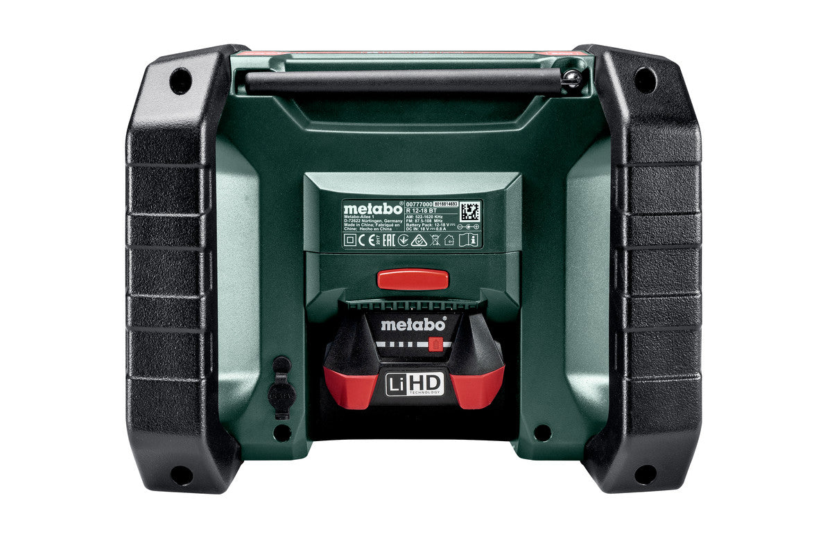 Metabo R12-18DABBT – Baustellenradio – UKW, Bluetooth, IP54, Akkubetrieb – Grün